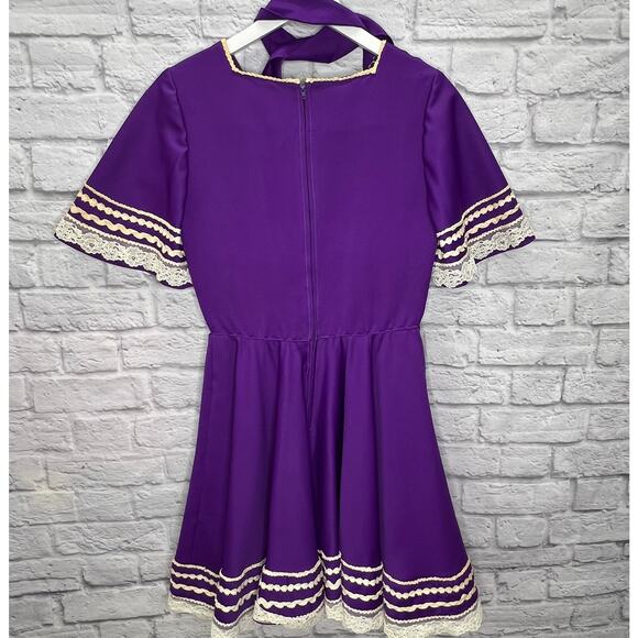 Vintage Kate Schorer Square Dance Full Circle Dress Purple Western Rockabilly S - Picture 6 of 8